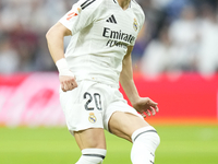 Fran Garcia left-back of Real Madrid and Spain during the La Liga match between Real Madrid CF and CA Osasuna at Estadio Santiago Bernabeu o...