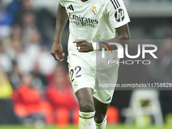 Antonio Rudiger centre-back of Real Madrid and Germany during the La Liga match between Real Madrid CF and CA Osasuna at Estadio Santiago Be...