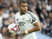 Kylian Mbappe centre-forward of Real Madrid and France during the La Liga match between Real Madrid CF and CA Osasuna at Estadio Santiago Be...