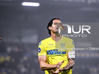 RKC forward Oskar Zawada plays during the match between RKC and NEC at the Mandemakers Stadium in Waalwijk, Netherlands, on November 9, 2024...