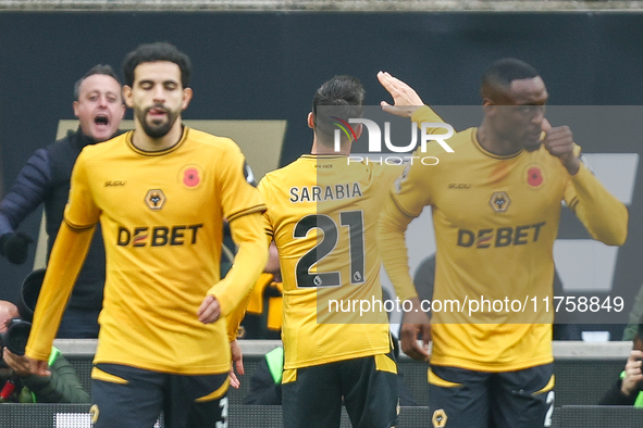 Pablo Sarabia of Wolves salutes the fans during the Premier League match between Wolverhampton Wanderers and Southampton at Molineux in Wolv...