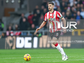 Jack Stephens of Southampton plays during the Premier League match between Wolverhampton Wanderers and Southampton at Molineux in Wolverhamp...