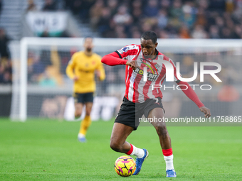 Joe Aribo of Southampton is in attacking action during the Premier League match between Wolverhampton Wanderers and Southampton at Molineux...