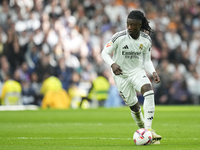 Eduardo Camavinga central midfield of Real Madrid and France during the La Liga match between Real Madrid CF and CA Osasuna at Estadio Santi...