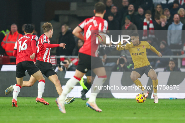 Joao Gomes of Wolves is on the ball during the Premier League match between Wolverhampton Wanderers and Southampton at Molineux in Wolverham...