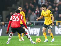 Goncalo Guedes of Wolves is on the ball during the Premier League match between Wolverhampton Wanderers and Southampton at Molineux in Wolve...