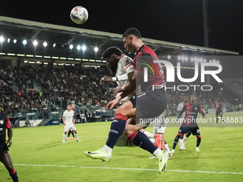 Roberto Piccoli (#91 Cagliari Calcio) participates in the Serie A TIM match between Cagliari Calcio and AC Milan in Italy on November 9, 202...