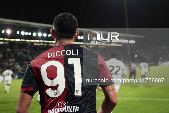 Roberto Piccoli (#91 Cagliari Calcio) participates in the Serie A TIM match between Cagliari Calcio and AC Milan in Italy on November 9, 202...