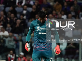 Alen Sherri (#71 Cagliari Calcio) participates in the Serie A TIM match between Cagliari Calcio and AC Milan in Italy on November 9, 2024. (