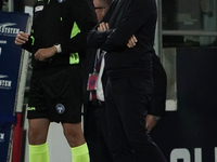 Davide Nicola coaches Cagliari Calcio during the Serie A TIM match between Cagliari Calcio and AC Milan in Italy on November 9, 2024 (