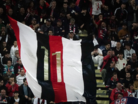 A Cagliari supporter attends the Serie A TIM match between Cagliari Calcio and AC Milan in Italy on November 9, 2024. (