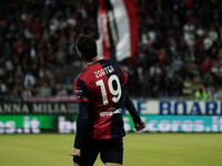 Nadir Zortea (#19 Cagliari Calcio) celebrates during the Serie A TIM match between Cagliari Calcio and AC Milan in Italy on November 9, 2024...