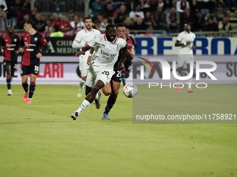 Youssouf Fofana of AC Milan participates in the Serie A TIM match between Cagliari Calcio and AC Milan in Italy on November 9, 2024. (