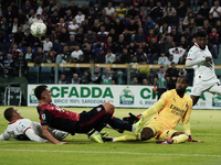 Roberto Piccoli (#91 Cagliari Calcio) participates in the Serie A TIM match between Cagliari Calcio and AC Milan in Italy on November 9, 202...