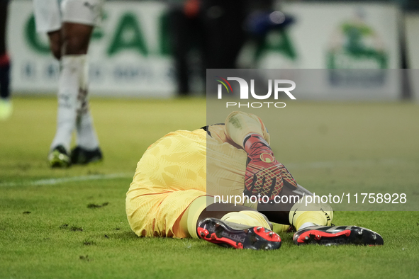 Mike Maignan of AC Milan participates in the Serie A TIM match between Cagliari Calcio and AC Milan in Italy on November 9, 2024. 