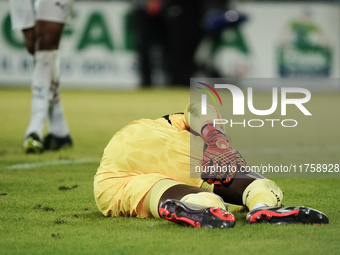 Mike Maignan of AC Milan participates in the Serie A TIM match between Cagliari Calcio and AC Milan in Italy on November 9, 2024. (