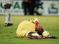 Mike Maignan of AC Milan participates in the Serie A TIM match between Cagliari Calcio and AC Milan in Italy on November 9, 2024. (