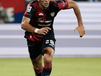 Gabriele Zappa (#28 Cagliari Calcio) participates in the Serie A TIM match between Cagliari Calcio and AC Milan in Italy on November 9, 2024...