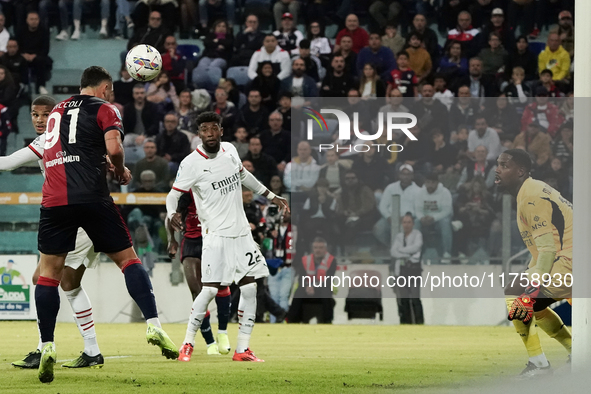 Roberto Piccoli (#91 Cagliari Calcio) participates in the Serie A TIM match between Cagliari Calcio and AC Milan in Italy on November 9, 202...