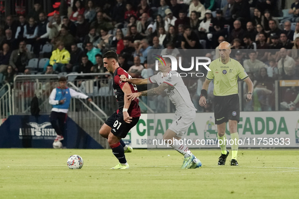 Roberto Piccoli (#91 Cagliari Calcio) participates in the Serie A TIM match between Cagliari Calcio and AC Milan in Italy on November 9, 202...