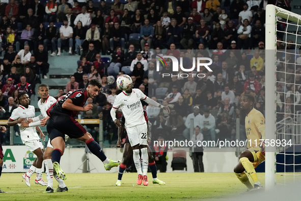 Roberto Piccoli (#91 Cagliari Calcio) participates in the Serie A TIM match between Cagliari Calcio and AC Milan in Italy on November 9, 202...