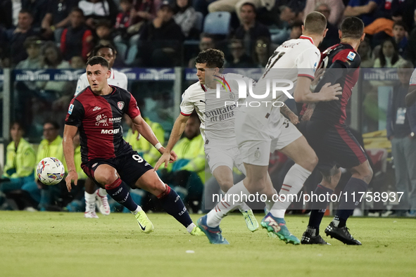 Roberto Piccoli (#91 Cagliari Calcio) participates in the Serie A TIM match between Cagliari Calcio and AC Milan in Italy on November 9, 202...