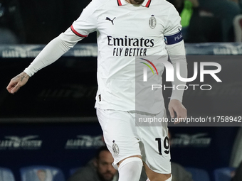 Theo Hernandez (AC Milan) participates in the Serie A TIM match between Cagliari Calcio and AC Milan in Italy on November 9, 2024 (