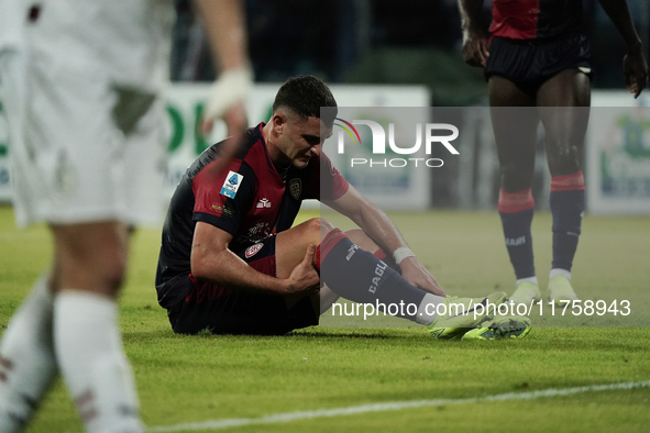 Roberto Piccoli (#91 Cagliari Calcio) participates in the Serie A TIM match between Cagliari Calcio and AC Milan in Italy on November 9, 202...