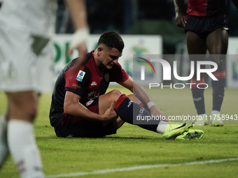 Roberto Piccoli (#91 Cagliari Calcio) participates in the Serie A TIM match between Cagliari Calcio and AC Milan in Italy on November 9, 202...