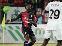 Antoine Makoumbou (#29 Cagliari Calcio) participates in the Serie A TIM match between Cagliari Calcio and AC Milan in Italy on November 9, 2...