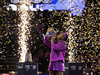 RIYADH, SAUDI ARABIA - NOVEMBER 09: Coco Gauff of USA during the Final match against Quinwen Zheng of China on Day 8 of the 2024 WTA Finals,...