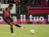 Sebastiano Luperto (#6 Cagliari Calcio) participates in the Serie A TIM match between Cagliari Calcio and AC Milan in Italy on November 9, 2...