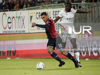 Nicolas Viola (#10 Cagliari Calcio) participates in the Serie A TIM match between Cagliari Calcio and AC Milan in Italy on November 9, 2024....