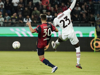 Leonardo Pavoletti (#29 Cagliari Calcio) participates in the Serie A TIM match between Cagliari Calcio and AC Milan in Italy on November 9,...