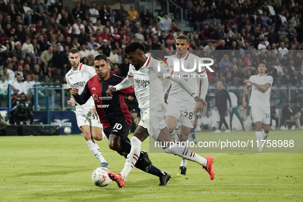 During the Serie A TIM match between Cagliari Calcio and AC Milan in Italy, on November 9, 2024. 