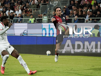 Tommaso Augello (#27 Cagliari Calcio) participates in the Serie A TIM match between Cagliari Calcio and AC Milan in Italy on November 9, 202...