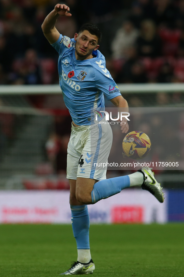 Bobby Thomas of Coventry City takes a ball under control during the Sky Bet Championship match between Sunderland and Coventry City at the S...