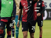 The team of Cagliari celebrates during the Serie A TIM match between Cagliari Calcio and AC Milan in Italy on November 9, 2024. (