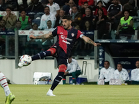 Alessandro Deiola (#14 Cagliari Calcio) participates in the Serie A TIM match between Cagliari Calcio and AC Milan in Italy on November 9, 2...