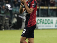 The team of Cagliari celebrates during the Serie A TIM match between Cagliari Calcio and AC Milan in Italy on November 9, 2024. (