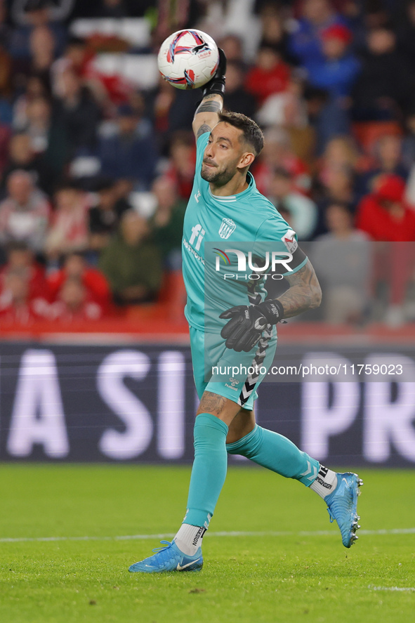 Mackay of CD Eldense participates in the LaLiga Hypermotion match between Granada CF and CD Eldense at Nuevo Los Carmenes Stadium in Granada...