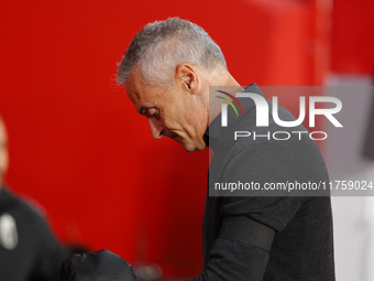 Fran Escriba, manager of Granada CF, is present during the LaLiga Hypermotion match between Granada CF and CD Eldense at Nuevo Los Carmenes...