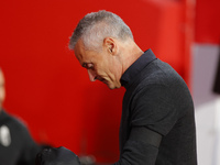 Fran Escriba, manager of Granada CF, is present during the LaLiga Hypermotion match between Granada CF and CD Eldense at Nuevo Los Carmenes...