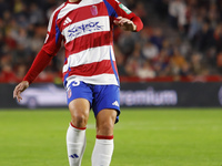 Manu Trigueros of Granada CF plays during the LaLiga Hypermotion match between Granada CF and CD Eldense at Nuevo Los Carmenes Stadium in Gr...