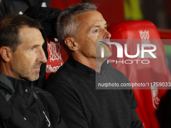 Fran Escriba, manager of Granada CF, is present during the LaLiga Hypermotion match between Granada CF and CD Eldense at Nuevo Los Carmenes...