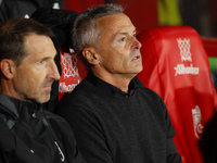 Fran Escriba, manager of Granada CF, is present during the LaLiga Hypermotion match between Granada CF and CD Eldense at Nuevo Los Carmenes...