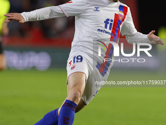 Jorquera of CD Eldense participates in the LaLiga Hypermotion match between Granada CF and CD Eldense at Nuevo Los Carmenes Stadium in Grana...