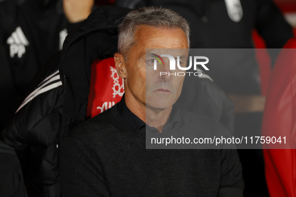 Fran Escriba, manager of Granada CF, is present during the LaLiga Hypermotion match between Granada CF and CD Eldense at Nuevo Los Carmenes...