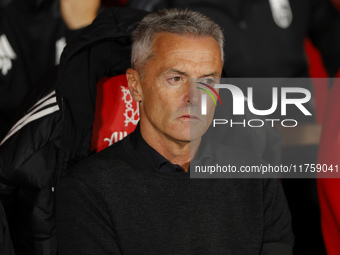 Fran Escriba, manager of Granada CF, is present during the LaLiga Hypermotion match between Granada CF and CD Eldense at Nuevo Los Carmenes...