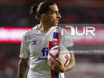 Marc Mateu of CD Eldense participates in the LaLiga Hypermotion match between Granada CF and CD Eldense at Nuevo Los Carmenes Stadium in Gra...